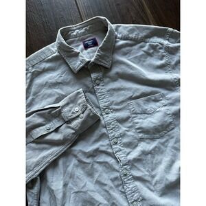 UNTUCKit Mens XL Regular Fit Light Grey Corduroy Long Sleeve Button Down Shirt